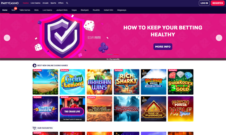 PartyCasino Homepage