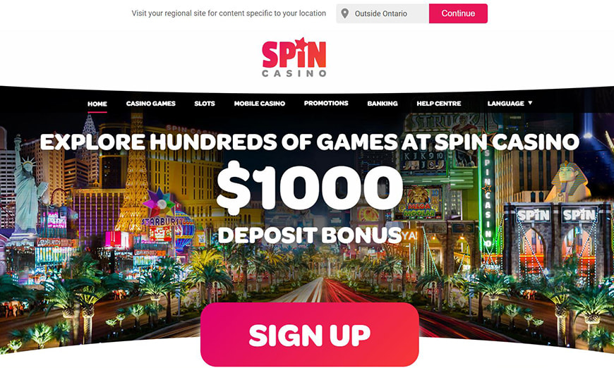 Spin Casino Homepage